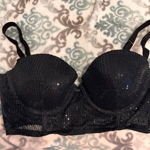 Sequin Black Bralette